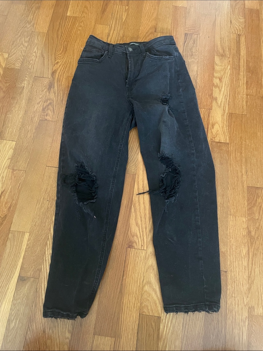 wild fable Black Ripped Boyfriend Jeans